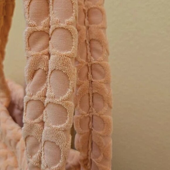 LIKE NEW! Coach Signature Terry Tote Bag FADED BLUSH Terrycloth LARGE Purse Bag - Picture 6 of 9